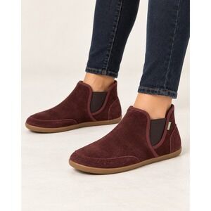Sanuk Suede Ankle Boots Womens 8 Burgundy Boho Gorpcore 1105070 Sidewalk Surfer